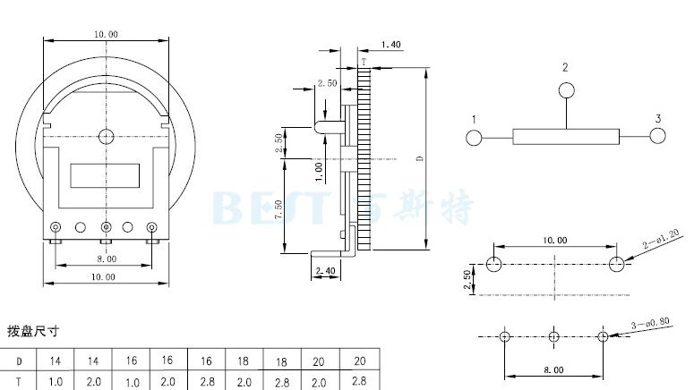 撥盤電位器 WH140-1